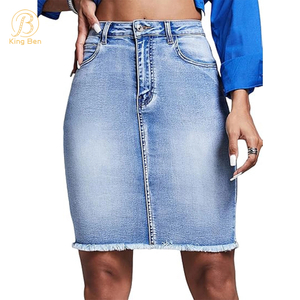 Las mujeres de longitud media de la falda del lápiz de la falda del dril de algodón del verano del ODM OEM venden al por mayor las faldas ocasionales del dril de algodón de la moda para las mujeres