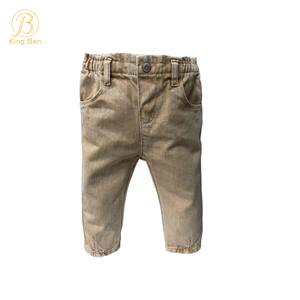 Pantalones largos ocasionales del estilo extranjero del nuevo bebé de la primavera de los pantalones vaqueros de los niños del ODM del OEM