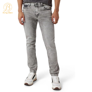 Fabricante OEM ODM, pantalones vaqueros personalizados para hombre, último diseño, pantalones vaqueros de mezclilla de moda de color gris para hombre